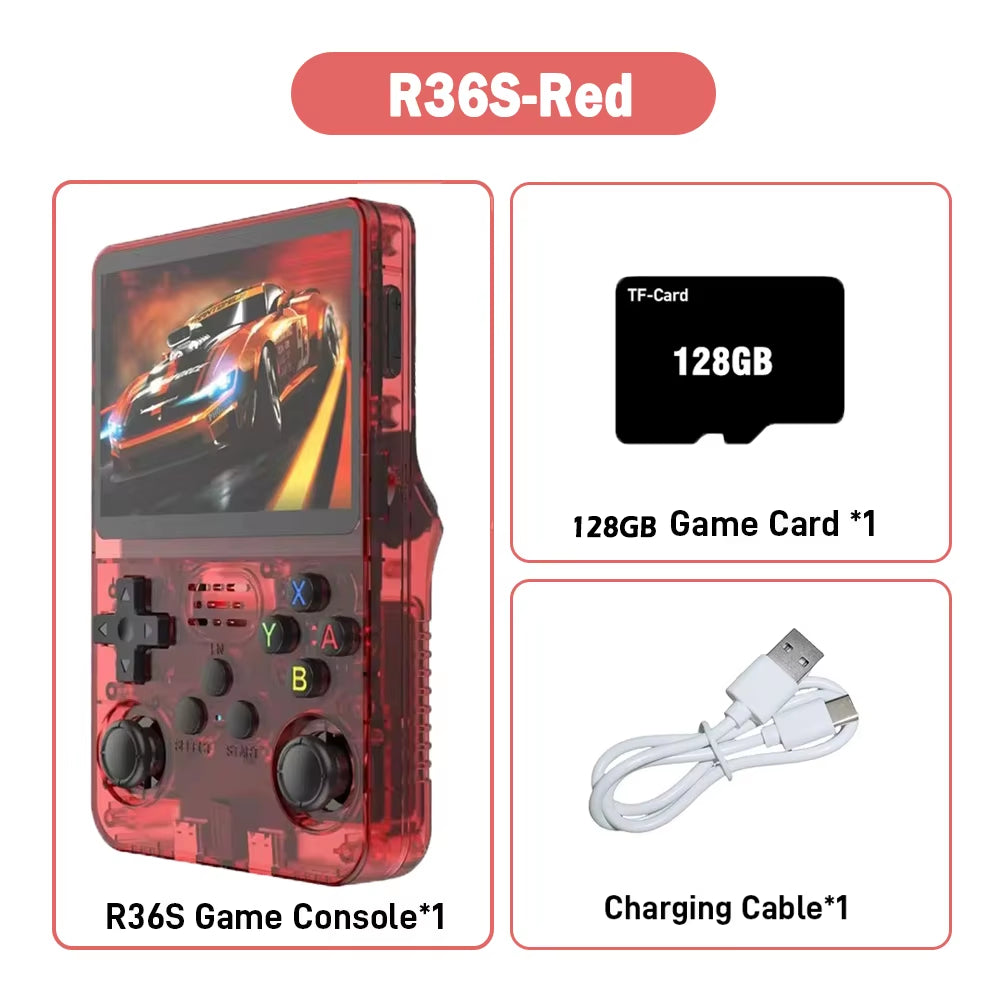 R36S ARKOS Retro Handheld Video Game Console Genuine 3.5 Inch IPS Multiple Colors Are Available Screen Portable Player 64GB Game
