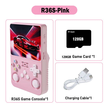 R36S ARKOS Retro Handheld Video Game Console Genuine 3.5 Inch IPS Multiple Colors Are Available Screen Portable Player 64GB Game