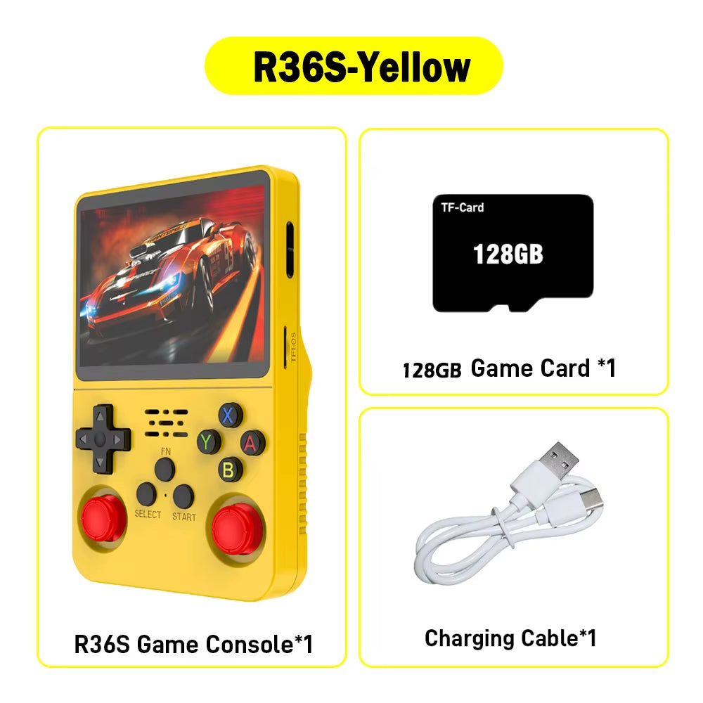 R36S ARKOS Retro Handheld Video Game Console Genuine 3.5 Inch IPS Multiple Colors Are Available Screen Portable Player 64GB Game