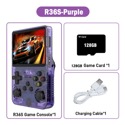 R36S ARKOS Retro Handheld Video Game Console Genuine 3.5 Inch IPS Multiple Colors Are Available Screen Portable Player 64GB Game