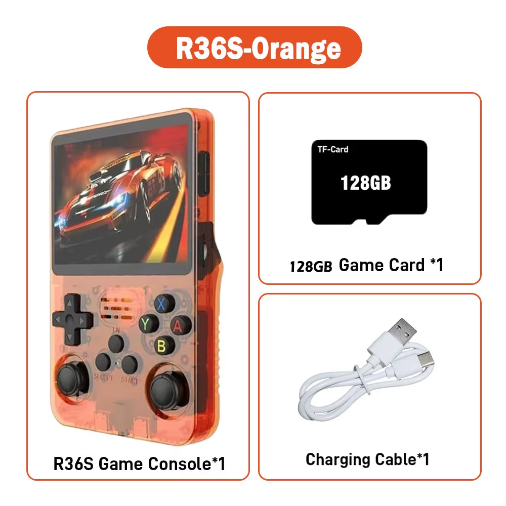 R36S ARKOS Retro Handheld Video Game Console Genuine 3.5 Inch IPS Multiple Colors Are Available Screen Portable Player 64GB Game
