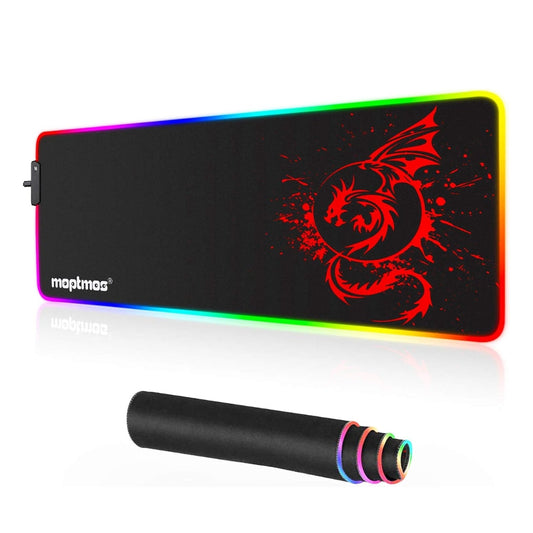 RGB Dragon Gaming Mouse Pad - USB Powered with Customizable Lighting Effects