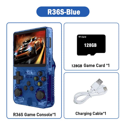 R36S ARKOS Retro Handheld Video Game Console Genuine 3.5 Inch IPS Multiple Colors Are Available Screen Portable Player 64GB Game