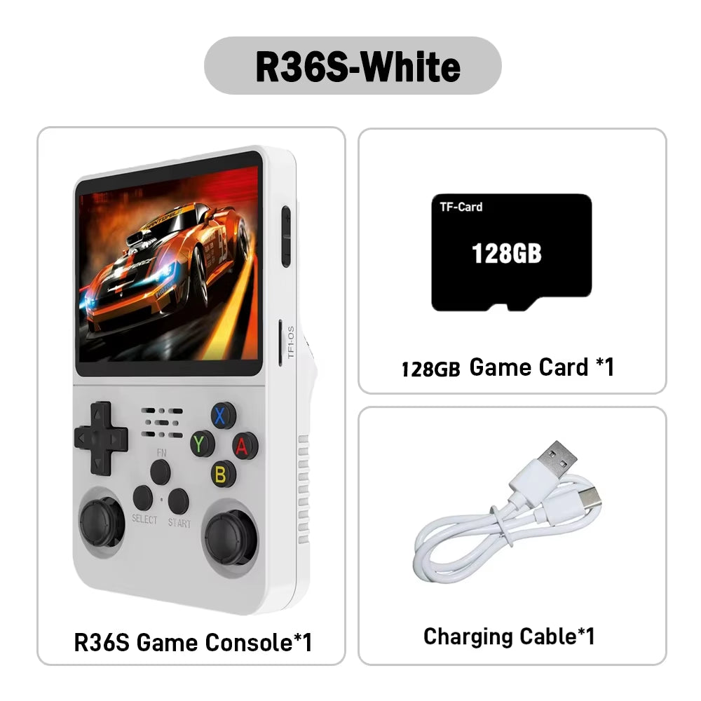 R36S ARKOS Retro Handheld Video Game Console Genuine 3.5 Inch IPS Multiple Colors Are Available Screen Portable Player 64GB Game